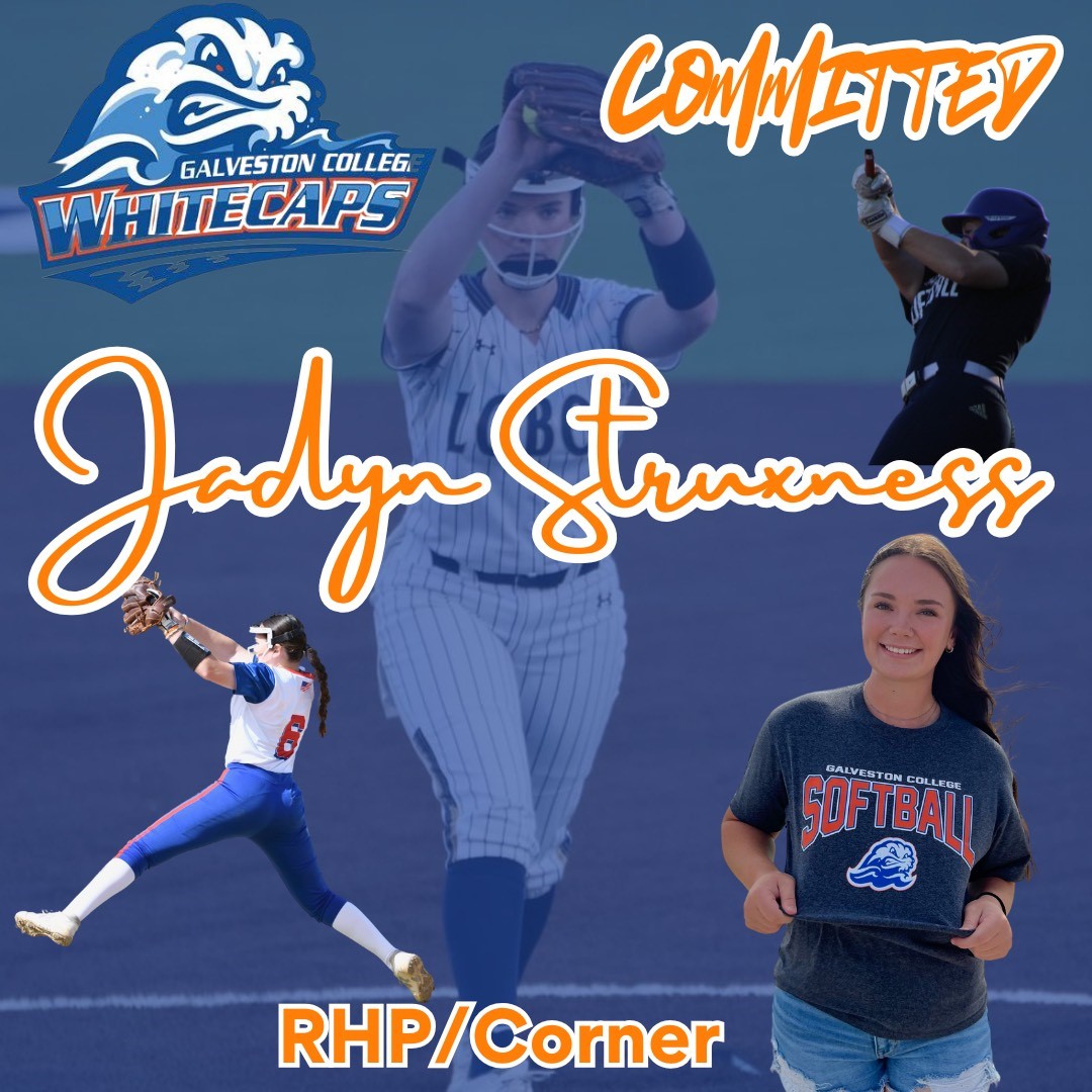 Texas Glory RWB 18U is proud to announce that #28 Jadyn Struxness has verbally commited to Galveston College. Jadyn a RHP at Little Elm High School will continue her Softball journey with the Whitecaps while working towards her BS in Kinesiology. 

Congratulations Jadyn!!!