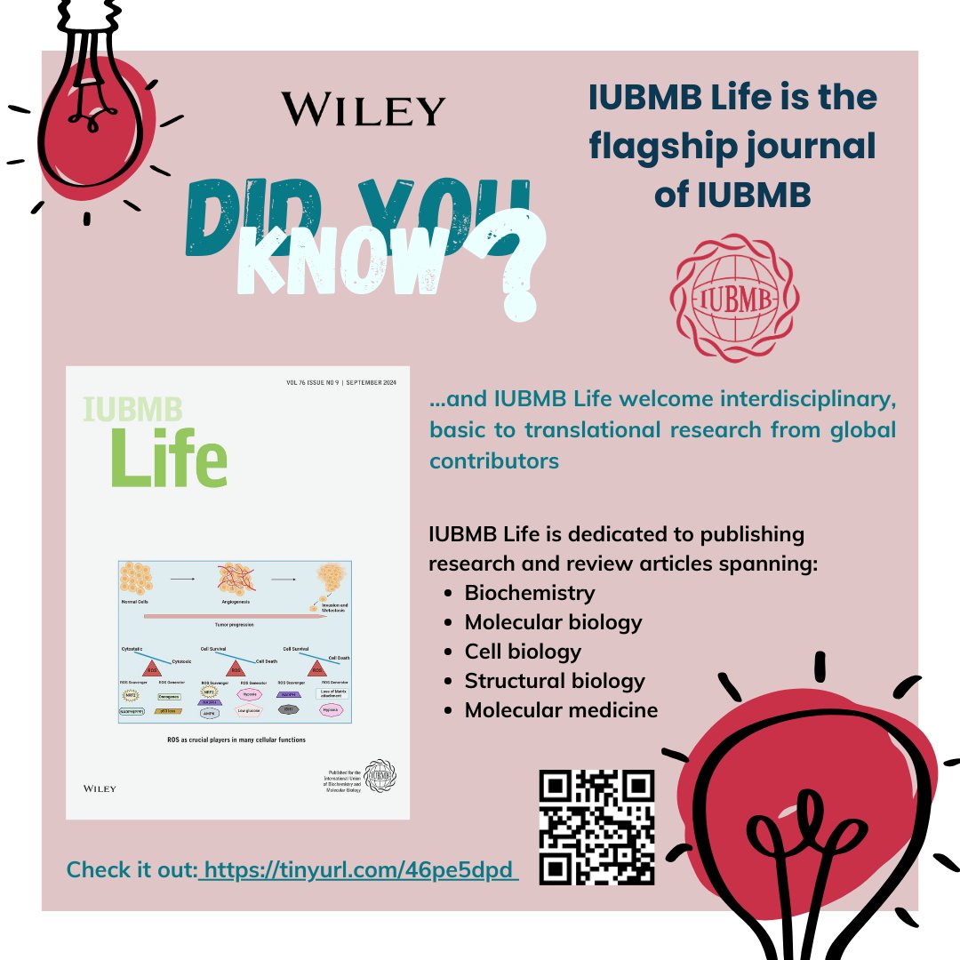 iubmb_trainee's tweet photo. IUBMB Life is the flagship journal of IUBMB, published by Wiley. Itβs a truly global platform, welcoming contributions from authors worldwide. #IUBMB #iubmb_life #WileyGlobal https://t.co/STQxgDD2T5