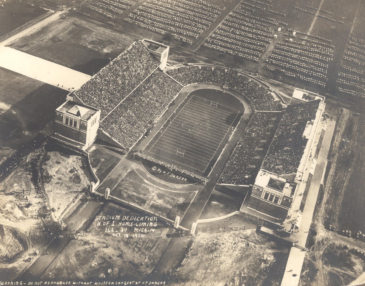 2024 vs. 1924: Memorial Stadium overhead

#Illini // #HTTO // #famILLy