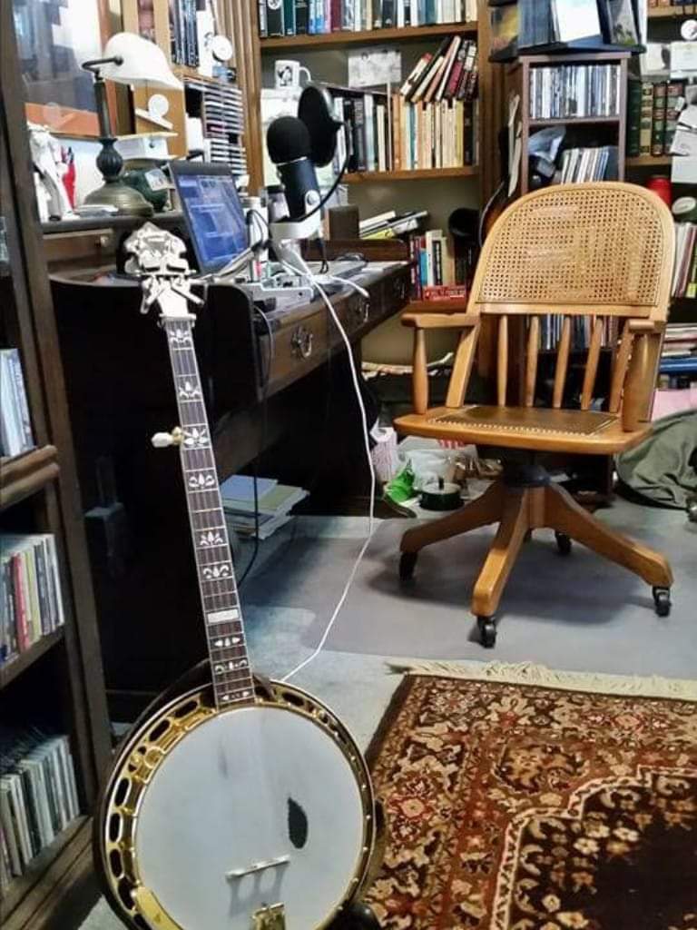 For many years my home studio for creating Unreal Bluegrass. 
I like being surrounded by inspiration. 
Www.unrealbluegrass