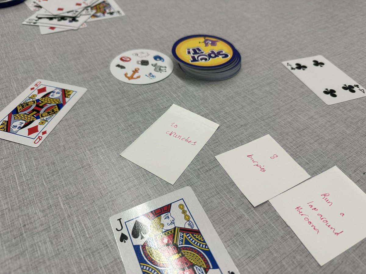 DrKimGiven's tweet image. Learners @IHMiddle are testing prototypes of their card game creations. ❤️ seeing them use the #5Cs and #designthinking to innovate and iterate!  And, who would have thought introducing calisthenics into cards would work? #itsahit