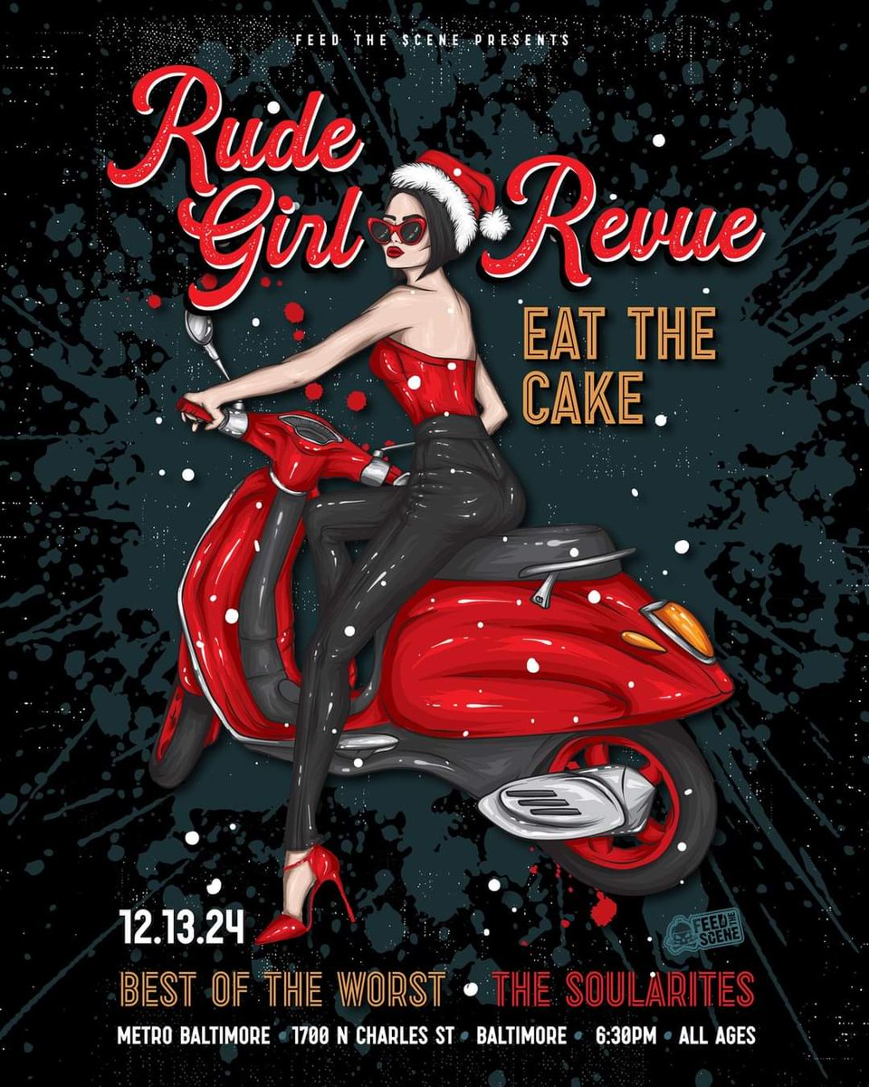 Just announced! Holiday Ska show at Metro Baltimore w/ Rude Girl Revue, <a href="/EatTheCakeBand/">EatTheCakeBand</a> , Best of the Worst!  Mark your calendars, Friday the 13th. Tix on sale now! link.dice.fm/P8BBhUzsWNb?sh…