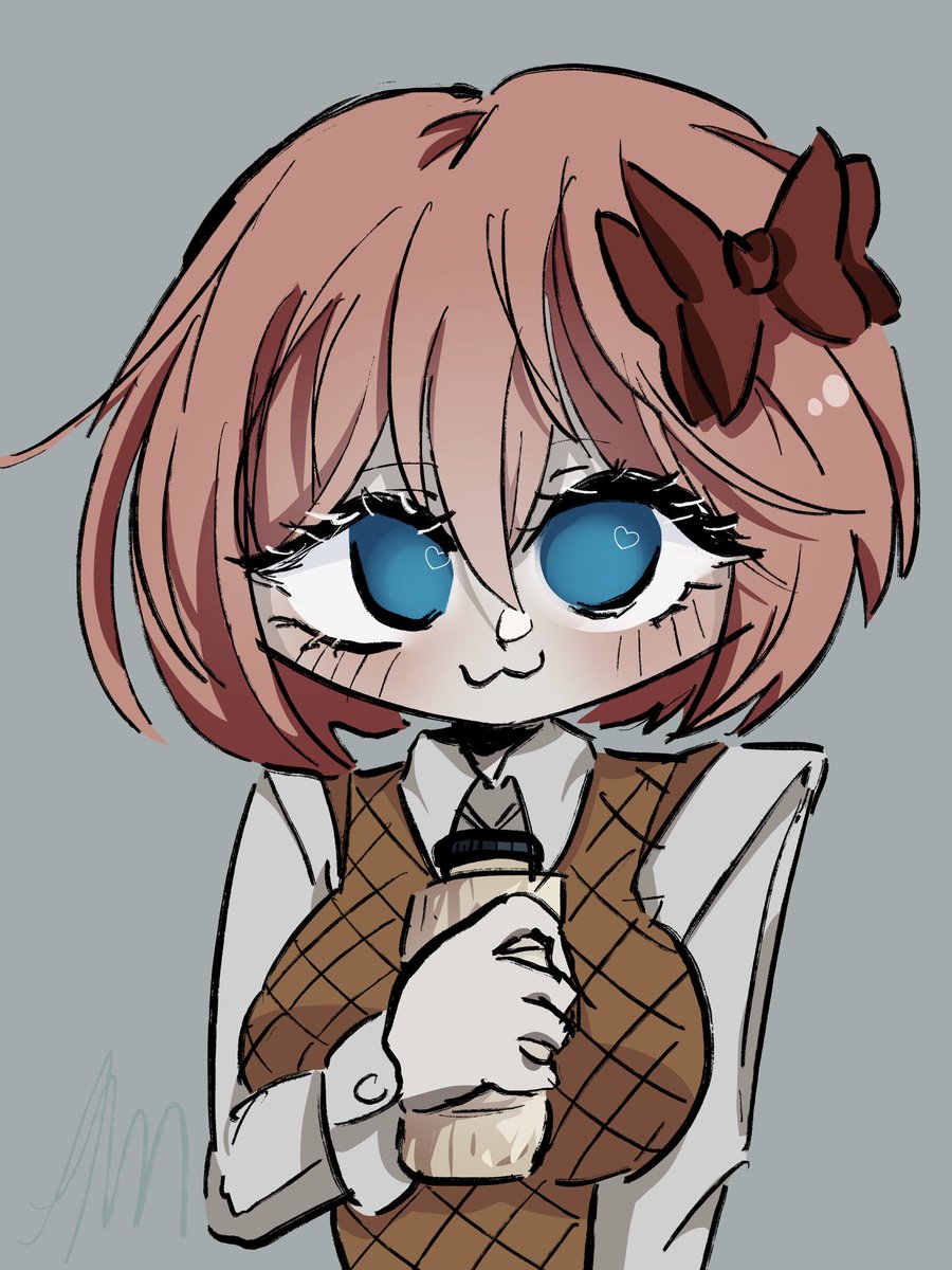 Almonddssss's tweet photo. Juice gremlin ♡︎ #art #DDLC #ddlcsayori https://t.co/sQVbjET28P