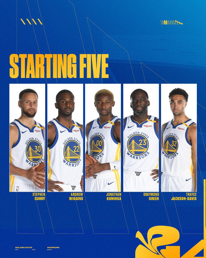 WarriorsMuse's tweet photo. WARRIORS STARTING BIG TODAY

STEPH. WIGGS. JK. DRAY. TRAYCE.

LETS GET IT https://t.co/D8kxBExeIE