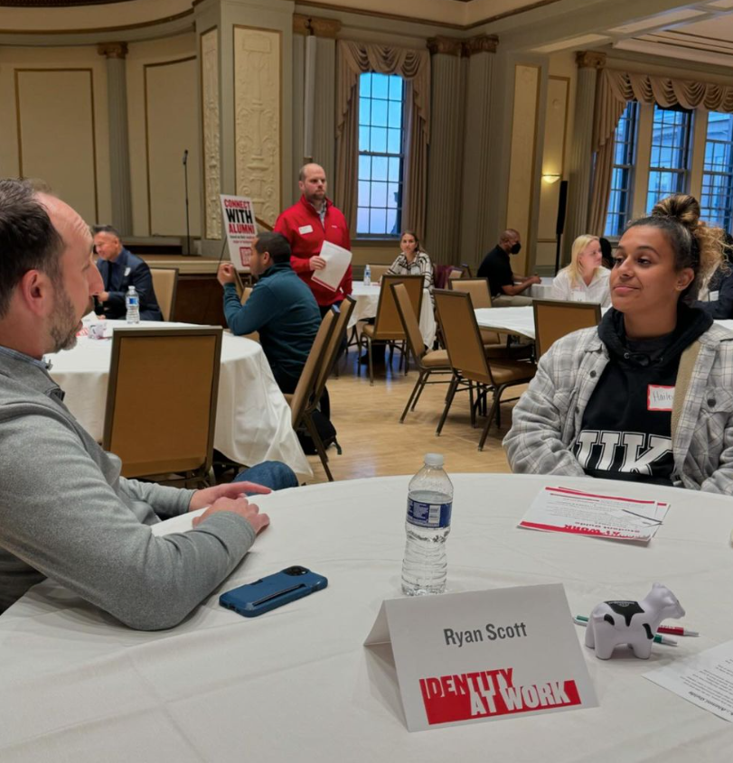 UWMadisonLS's tweet photo. Scenes from tonight's [RE]Connect: Identity at Work event at Memorial Union. Our friends at @UWSuccessWorks invited L&amp;S alumni from a range of academic majors to come talk to current students about potential career paths. @WisAlumni #WeAreLS https://t.co/Mvsj2ZgIqg