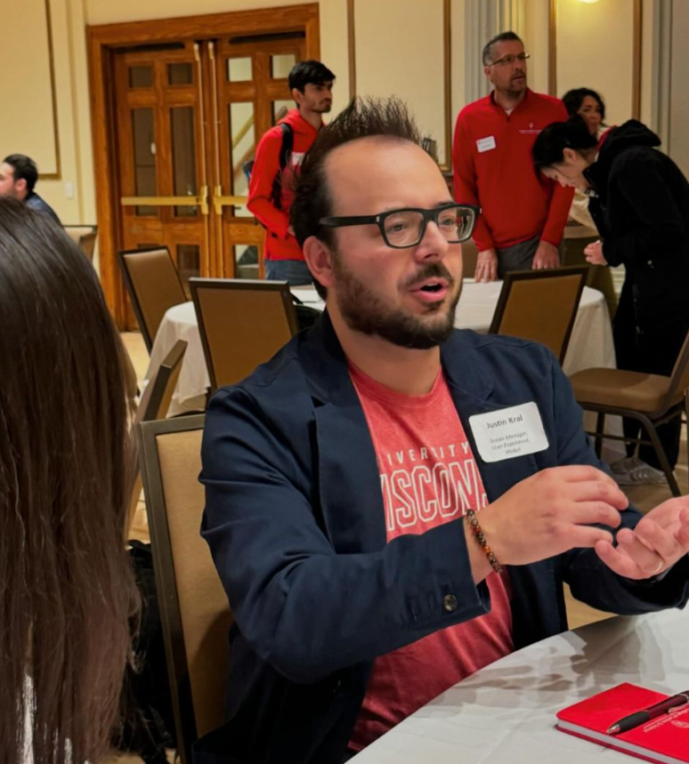 UWMadisonLS's tweet photo. Scenes from tonight's [RE]Connect: Identity at Work event at Memorial Union. Our friends at @UWSuccessWorks invited L&amp;S alumni from a range of academic majors to come talk to current students about potential career paths. @WisAlumni #WeAreLS https://t.co/Mvsj2ZgIqg