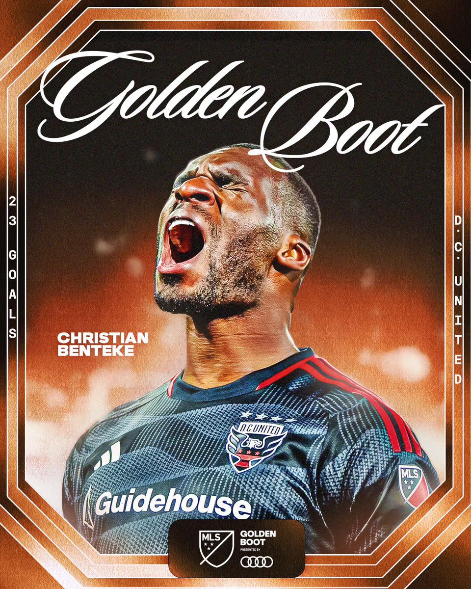 Taylor Twellman (@taylortwellman) on Twitter photo After a competitive race <a href="/dcunited/">D.C. United</a>’s Christian Benteke came out on top to claim the <a href="/MLS/">Major League Soccer</a> Golden Boot pres. by Audi.
Congrats Christian! Thanks to his goal scoring prowess, <a href="/DCUyouth/">D.C. United Academy</a> will receive a $50k contribution courtesy of the Audi #GoalsDriveProgress fund #AudiPartner After a competitive race <a href="/dcunited/">D.C. United</a>’s Christian Benteke came out on top to claim the <a href="/MLS/">Major League Soccer</a> Golden Boot pres. by Audi.
Congrats Christian! Thanks to his goal scoring prowess, <a href="/DCUyouth/">D.C. United Academy</a> will receive a $50k contribution courtesy of the Audi #GoalsDriveProgress fund #AudiPartner