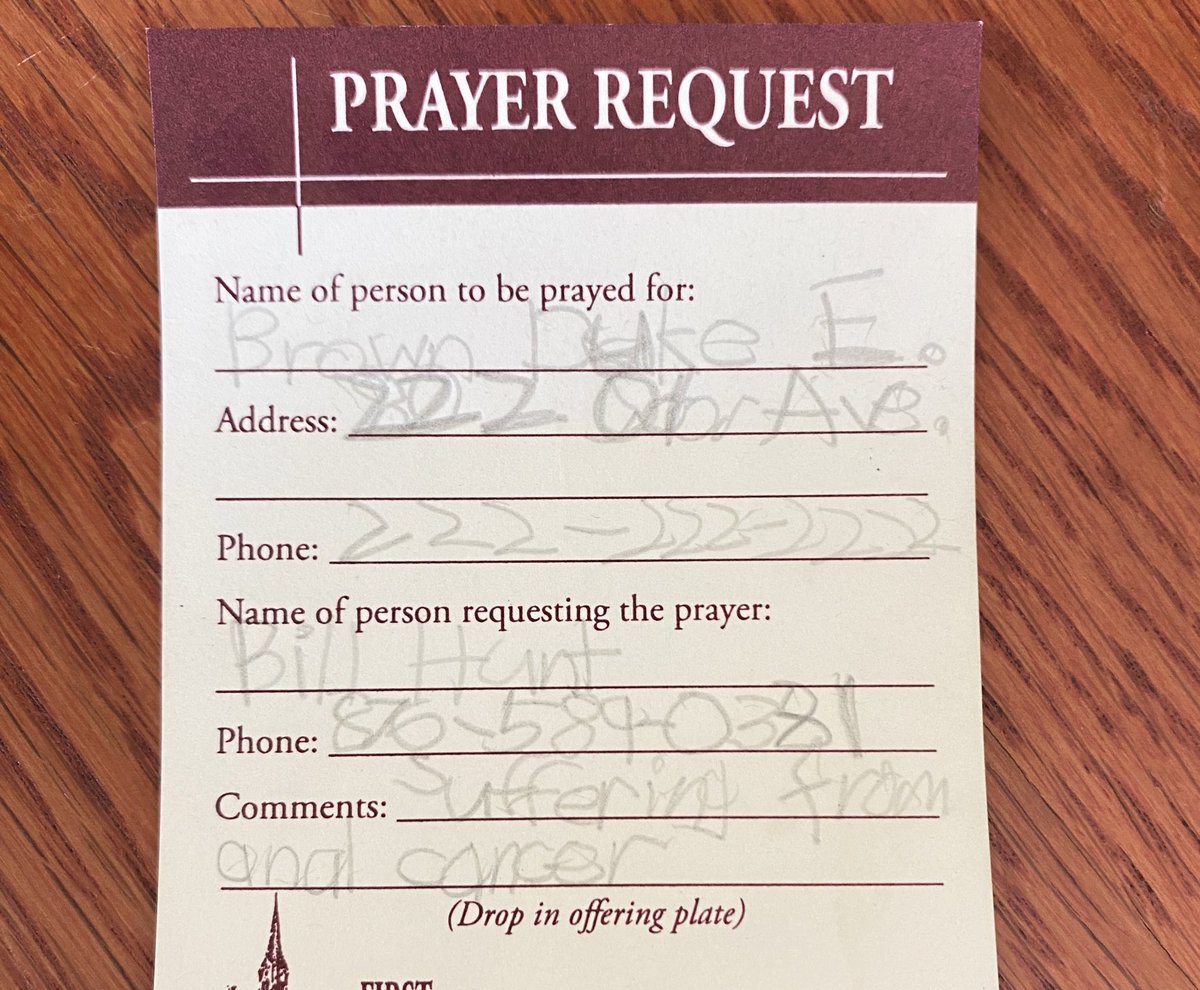 Keep those prayer request coming, everyone.