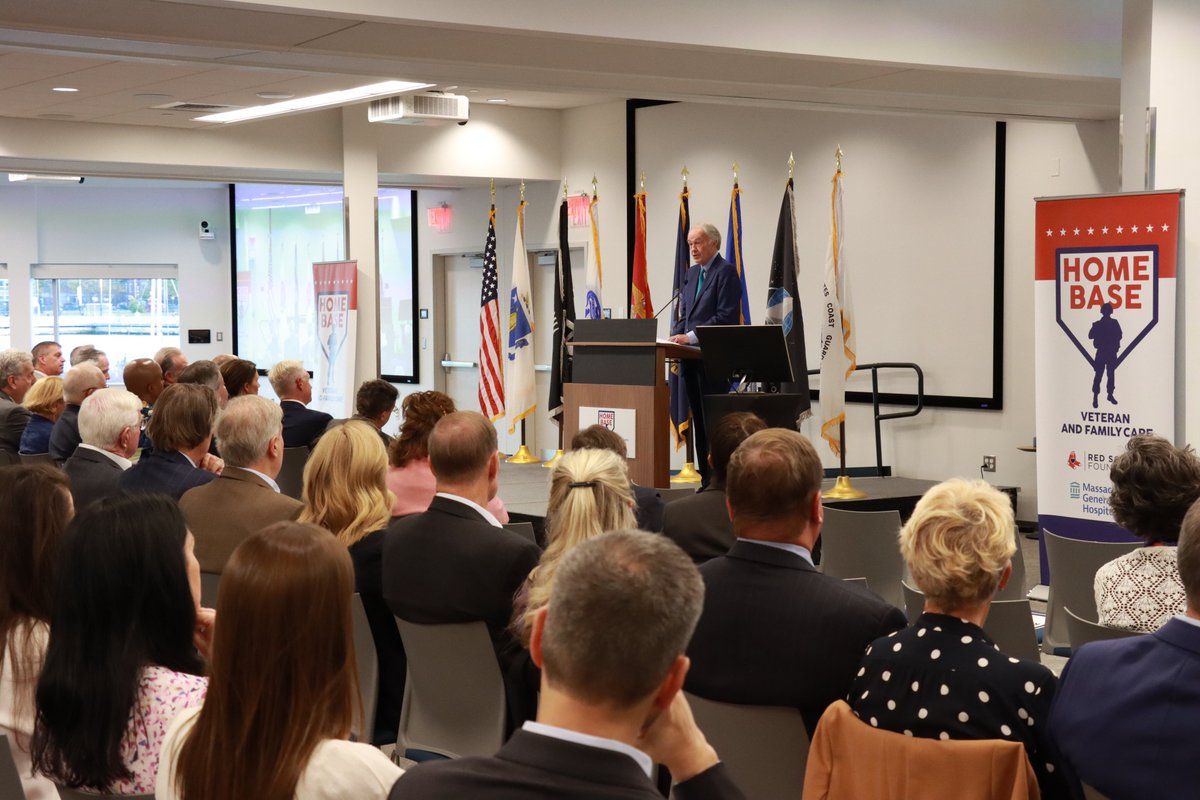 SenMarkey's tweet photo. I was humbled to join servicemembers and veterans in celebrating @homebaseprogram’s expansion. With new clinics to aid their mission to treat patients' unseen injuries, they are setting the national standard for integrated care—for the military and our entire health care system. https://t.co/hUiZAjTYkn