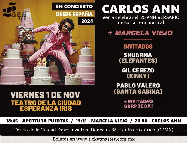 Queda poquito amigxs de México!
ticketmaster.com.mx/carlos-ann-bol…