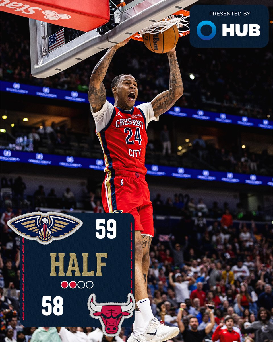 PelicansNBA's tweet photo. Halftime in the Blender!

#Pelicans | @HUBInsurance https://t.co/q3rolfXIAx