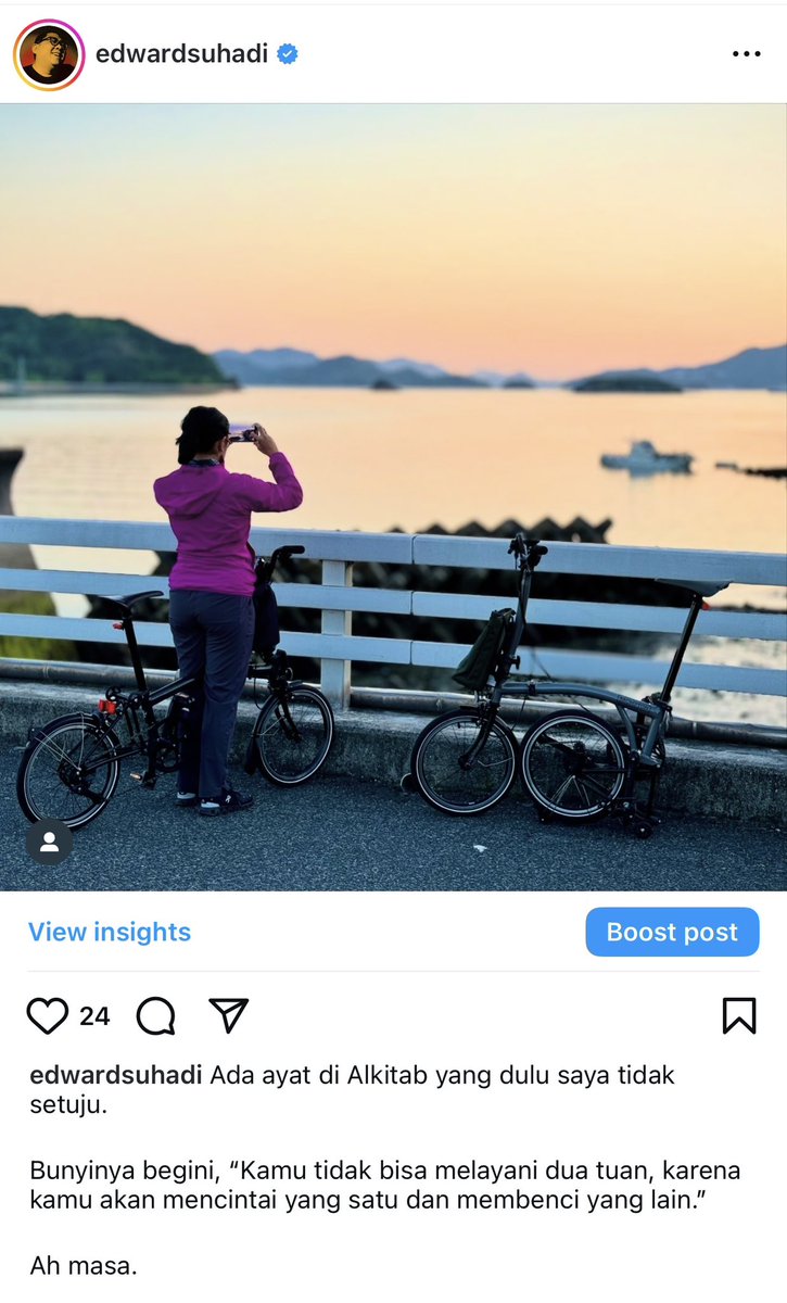 's tweet image. “Yang membuat hidup sulit, adalah pilihan.”