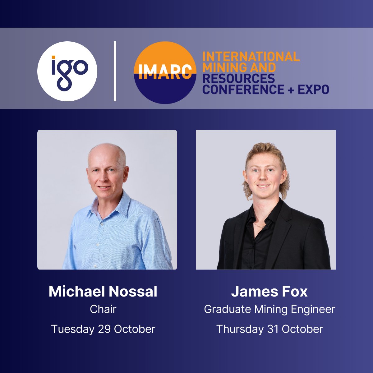 IGO Limited (@igo_difference) on Twitter photo IGO has several representatives speaking at <a href="/IMARC_Mining/">Mining and Resources</a> next week, Australia’s largest mining event bringing together over 600 mining leaders and industry experts. View the program: bit.ly/3PHpD7C IGO has several representatives speaking at <a href="/IMARC_Mining/">Mining and Resources</a> next week, Australia’s largest mining event bringing together over 600 mining leaders and industry experts. View the program: bit.ly/3PHpD7C
