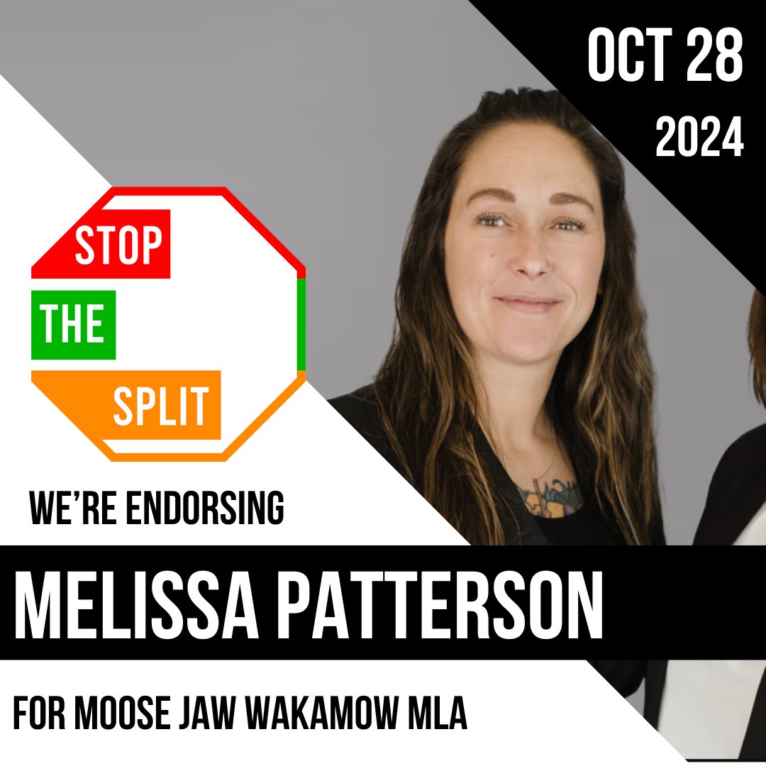 🟠We’re endorsing @melissaforNDP of the <a href="/Sask_NDP/">Saskatchewan New Democrats</a> for Moose Jaw Wakamow to #UniteTheVote and #StopTheSplit on October 28!

Melissa is best positioned to defeat Scott Moe’s candidate and will fight for #MooseJawWakamow.

#cdnpoli #skpoli #MoeMustGo