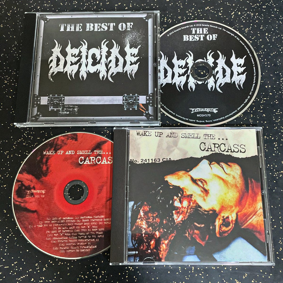 TheTrueAsgard's tweet photo. New arrival:
Carcass "Wake Up and Smell the Carcass", Deicide "The Best of Deicide", Akercocke "Choronzon", Wormrot "Abuse", and Dub War "Westgate Under Fire" CDs.
All from @EaracheRecords' "Lucky Dip Sale" 5× CDs.
#Carcass #Deicide #Akercocke #Wormrot #DubWar #CD #EaracheRecords https://t.co/EYsCIUwsYY