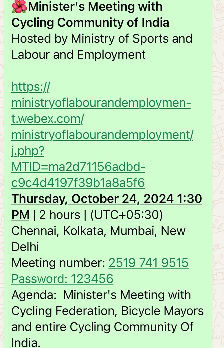 sselvan's tweet image. Coordinating and Representing #CyclingCommunityOfIndia and meeting the honourable Union Minister of Youth, Labour and Sports Shri. Mansukh Mandaviya @mansukhmandviya ji today, with the lead of @DrBhairrviJoshi ji.

We @BYCSIndia will be pitching for better #ActiveMobility