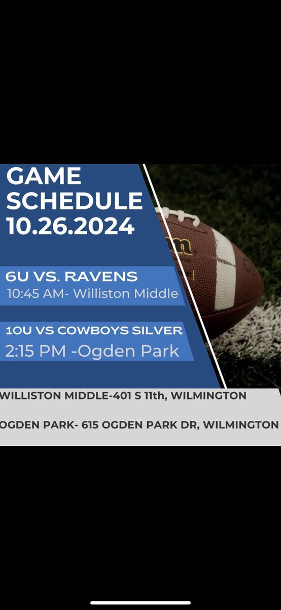 Yessir be there we taking over Ogden park‼️‼️‼️‼️<a href="/Pop_Warner/">Official Pop Warner</a> #football #Nfl #penderpatriots