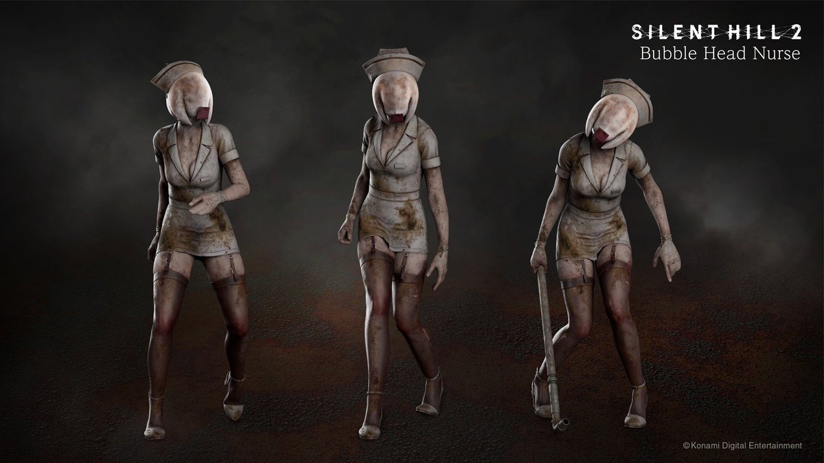 『SILENT HILL 2』
コスチュームデザイン公開中

公式サイトにてジェイムス・マリア
ピラミッドヘッド・バブルヘッドナースの
全身衣装をご覧いただけます

ぜひイラストやコスプレなどにご活用ください

img.konami.com/games/silenthi…

#SILENTHILL #サイレントヒル