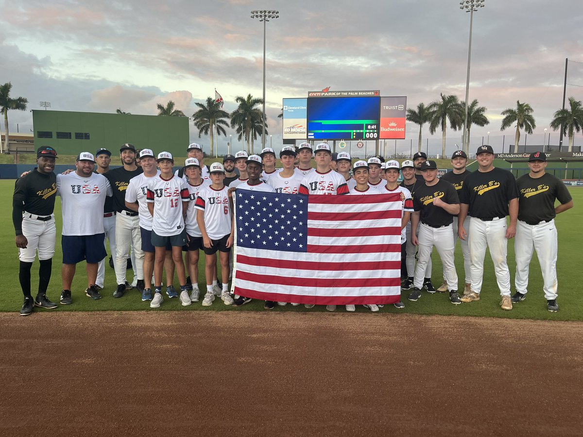 LouieSiciliano's tweet photo. Good Luck to Vipers Baseball Club 15U as the represent USA at Worlds this week at Ball Park of The Palm Beaches! @cactiparkpb #shoutout to  @minebaseball #goatbat for the lumber! #USA https://t.co/0ldvB0PQKk