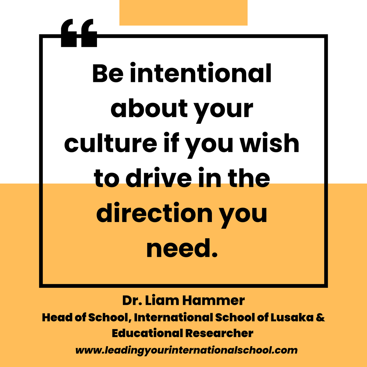 Thank you Dr. Liam Hammer for today's Leading Your International School quote.

To read Dr. Liam Hammer and Dr Megel Barker's research article on Global Trends in International Education, go to: online.fliphtml5.com/epomn/dtur/#p=…

#internationalschools #leadership #lyis