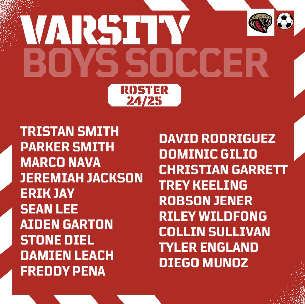 24/25 Boys Soccer roster… Gonna be an amazing season ⚽️‼️