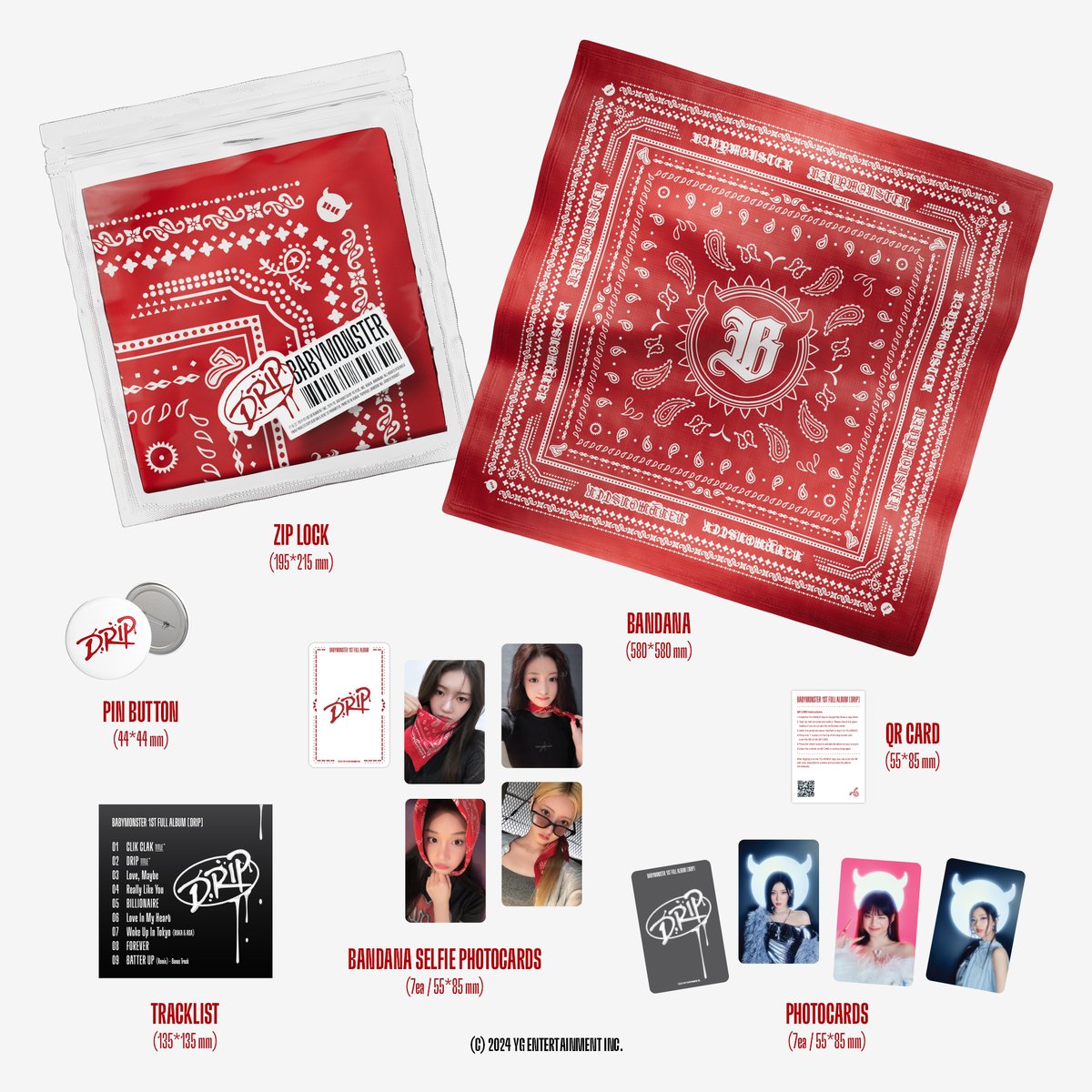 BABYMONSTER 1st FULL ALBUM [DRIP] JEWEL CASE Ver. & BANDANA Ver
