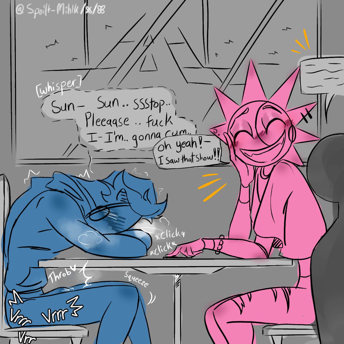 Spoilt_Mihlk's tweet photo. Day 15 - Exhibitionism/Voyeurism
#sundropnsfw #moondropnsfw #fnafnsfw #dcansfw #kinktober #kinktober2024 #moondust #sunlust https://t.co/sJvHIAHvVX
