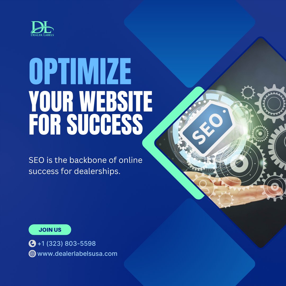 DealerLabels's tweet image. SEO is the backbone of online success for dealerships. Make sure your website is optimized with the right keywords, fast loading times, and mobile-friendly features to attract more leads and improve search rankings.
#AutoDealerships #BuyersGuides #dealershiptools #dealerlabels