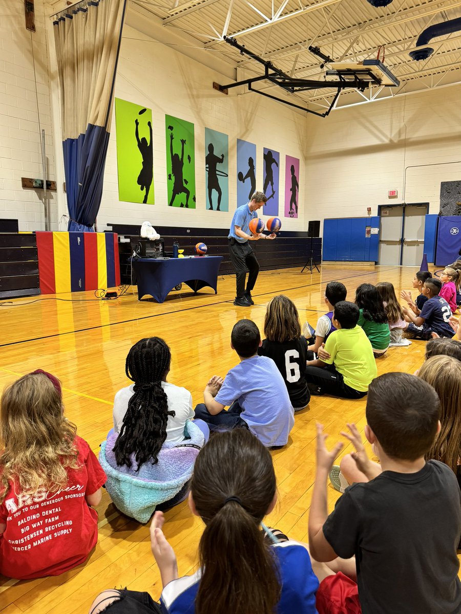 s_glinski's tweet photo. Such a great, motivational assembly led by Parker basketball Jones about the power of “yet”. We learned all about the importance of making mistakes and trying again. Not only did the kiddos have a blast, they left feeling inspired and motivated! @Millstone_Dist #proud2bmillstone https://t.co/7ovUuDvic0