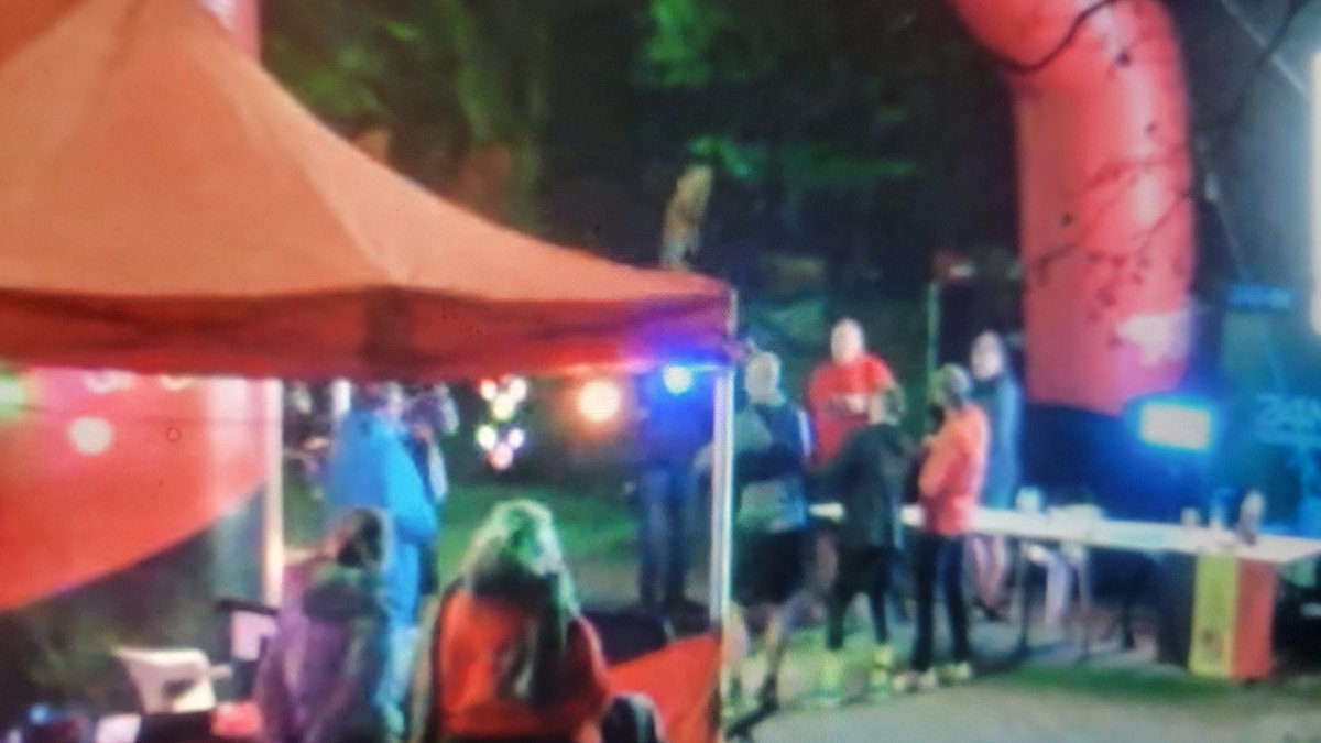 The three Belgians!! Hugged at the line to start another loop. They almost fell over, all three of them, arms linked in a wobbly huddle. Then stopped. It's 4 am. there. A Thursday. Their journey started Saturday afternoon. A new World Record  for Backyards. 110 loops.