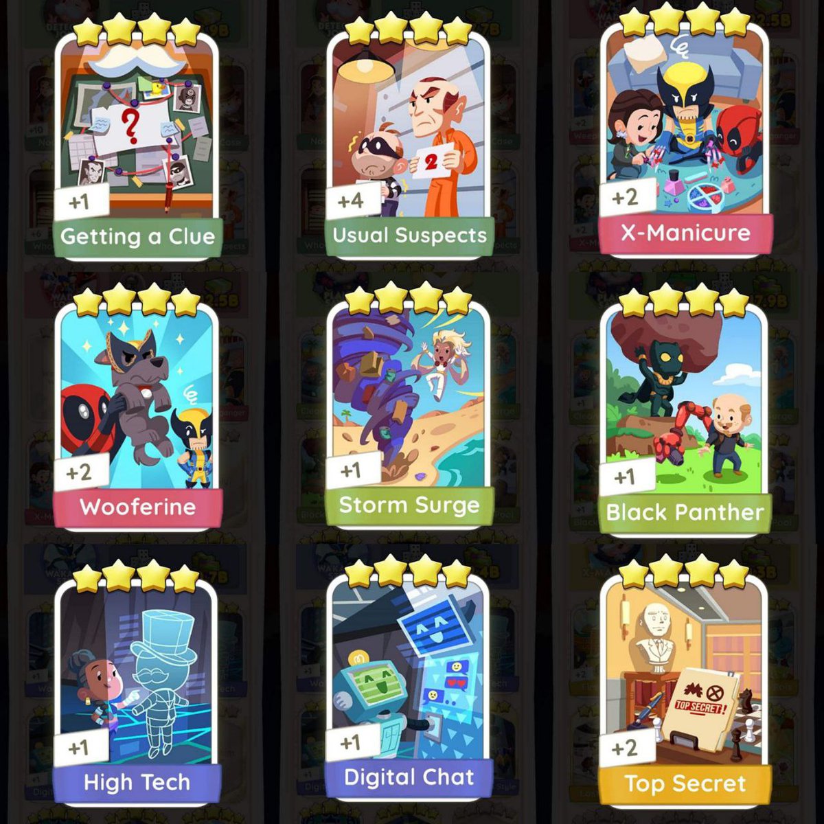 kswchive's tweet photo. 🎩 wts lfb monopoly go ph stickers 🎩

4⭐ — ₱100 | $3
getting a clue
usual suspects
x-manicure
wooferine
storm surge
black panther
high tech
digital chat
top secret
science pals
comic relief 
big head button

— paypal / gcash

#MonopolyGo #MonopolyGoSell
#MonopolyGoTrade https://t.co/SxWTx2Spjj