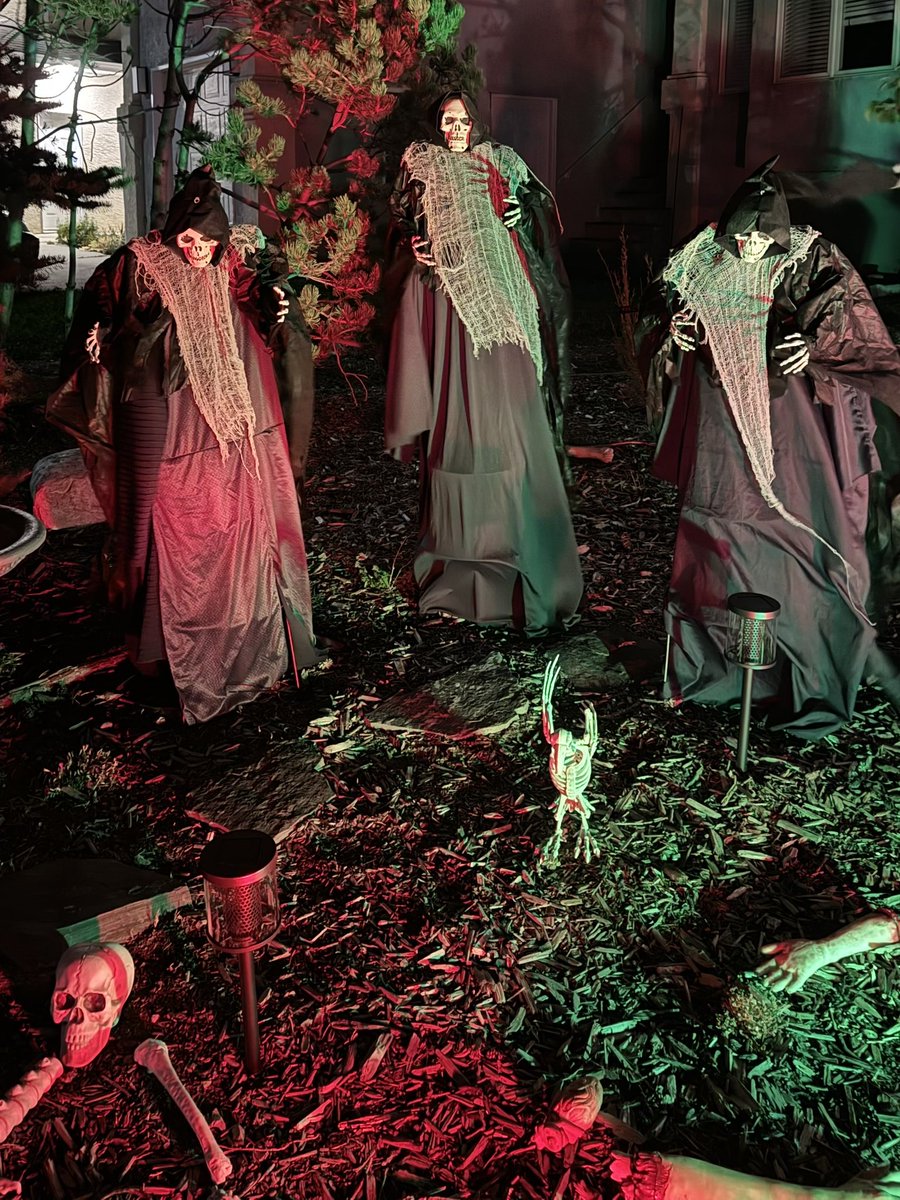 Some old friends are returning and some new friends are appearing in the front yard.😳 We expect more guests to arrive right up until their big night on October 31. 👻 💀