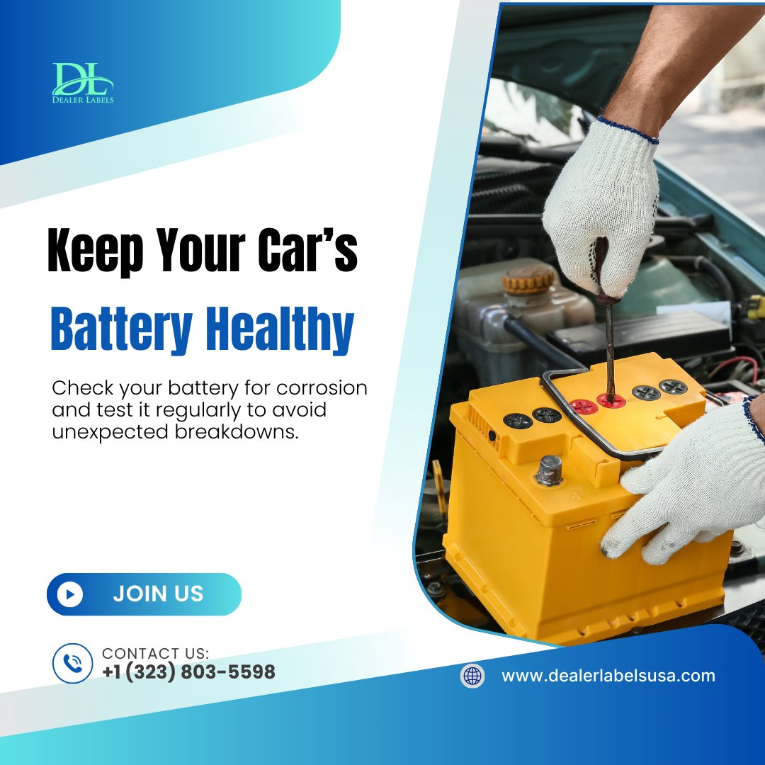 DealerLabels's tweet image. Car batteries can take a hit during the colder months. Check your battery for corrosion and test it regularly to avoid unexpected breakdowns.
#AutoDealerships #BuyersGuides #dealershiptools #dealerlabels #paperlessdealership #carsofusa #automotiveIndustry #dealerlabelsusa