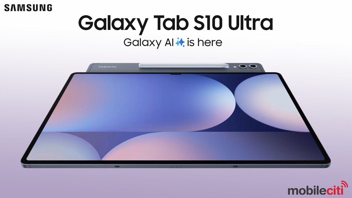 mobileciti's tweet photo. 📱Samsung Galaxy Tab S10 Ultra 5G
✔️AI-Powered Creativity
✔️Dynamic Display
✔️Form Factor
✔️Up to 16 hours battery life
👉Available on Mobileciti
👉Buy Now: https://t.co/uyYuNpcZlI
#SamsungGalaxyTabS10Ultra5G #AI #Creativity #DynamicDisplay #FormFactor #16HoursBatteryLife https://t.co/Fl2ePRcb4Y