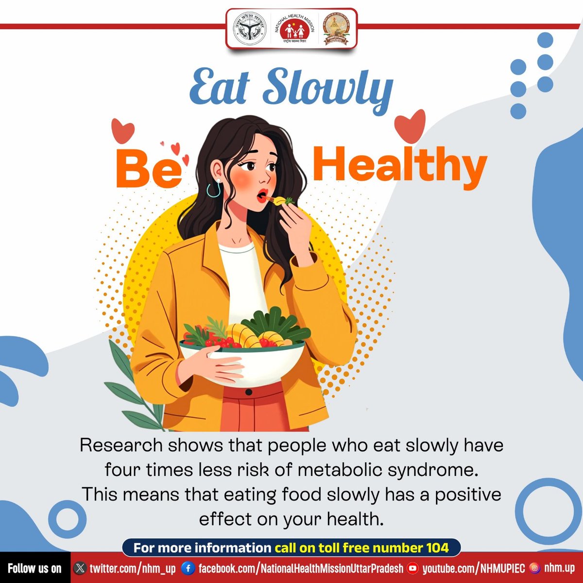 nhm_up's tweet photo. Savor every bite and eat slowly to boosts enjoyment, aids digestion and reduce the risk of Metabolic Syndrome.
#HappyThursday #MindfulEating #HealthyHabits #SavorTheFlavor #DigestWell #EnjoyYourFood #WellnessJourney https://t.co/guiP6J0M7c