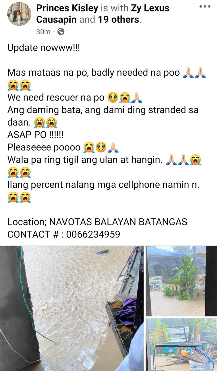dumbyth's tweet image. IN NEED OF RESCUE‼️need URGENT help, pls rt to spread #KristinePH #RescuePH #BatangasNeedsHelp

📍NAVOTAS BALAYAN BATANGAS
CONTACT # : 09539201033