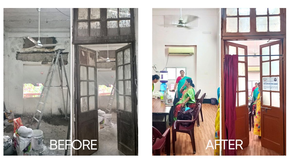 As part of #SpecialCampaign4.0 under #cbic, Kolkata Customs Zone reclaimed office space by cleaning, painting and fitting electrical fixtures in an old unused room of Custom House Kolkata which has been repurposed as Customs Lady Officers Rest Room