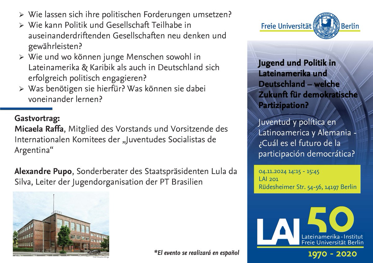 Master Interdisziplinäre Lateinamerikastudien (@latstudien_fu) on Twitter photo 