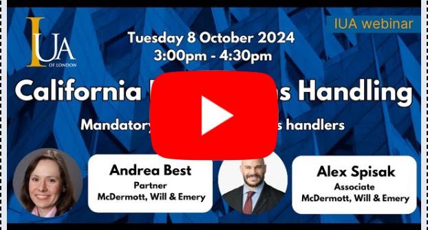 Watch a recording of the IUA's webinar satisfying mandatory training requirements on the California Department of Insurance's Fair Claims Practices regulations. For anyone involved in handling, adjusting, or settling claims on California risks.
buff.ly/4hfHgZi
