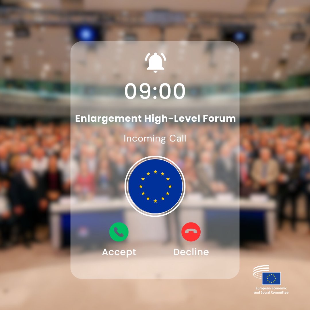 Day 2️⃣ of #EESCPlenary: the #EUEnlargement High Level Forum is starting now!

Follow the opening session live with our <a href="/EESC_President/">Séamus Boland</a> Oliver Röpke, Commissioners <a href="/NicolasSchmitEU/">Nicolas SCHMIT</a> &amp; <a href="/OliverVarhelyi/">Oliver Varhelyi</a>, and <a href="/BMoens/">Barbara Moens</a> from <a href="/POLITICOEurope/">POLITICOEurope</a>, among others.

Tune in: europa.eu/!qQ64Yc