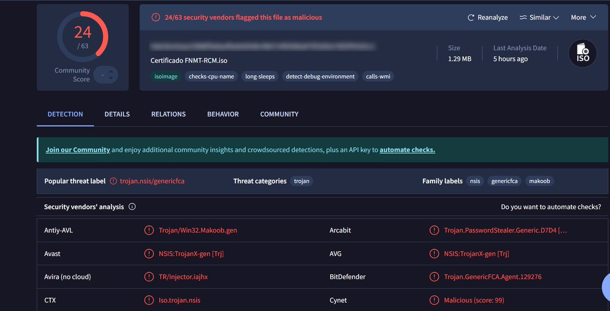⚠️#AVISO‼️ Detectada una campaña distribución de #malware mediante la suplantación de la Fábrica Nacional de Moneda y Timbre simulando el envío de tu certificado digital.

#NoPiques, contiene un archivo ejecutable con un código malicioso. Es #phishing👇
ℹ️incibe.es/ciudadania/avi…
