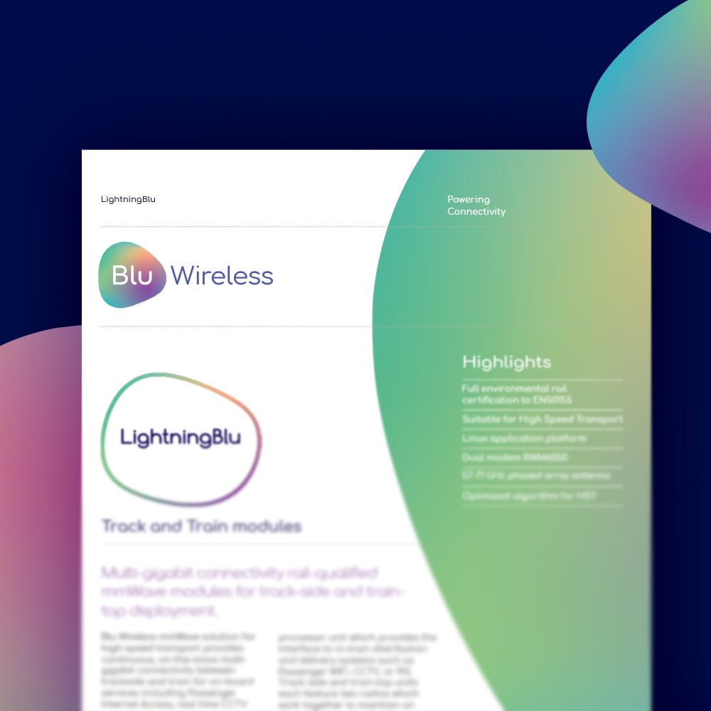 Curious about high-speed internet for high-speed rail? Discover #LightningBlu, the world’s first track-to-train #mmWave solution that’s transforming #rail connectivity. Download the Product Brief to learn more 👇 👇

bit.ly/3YDgEsP