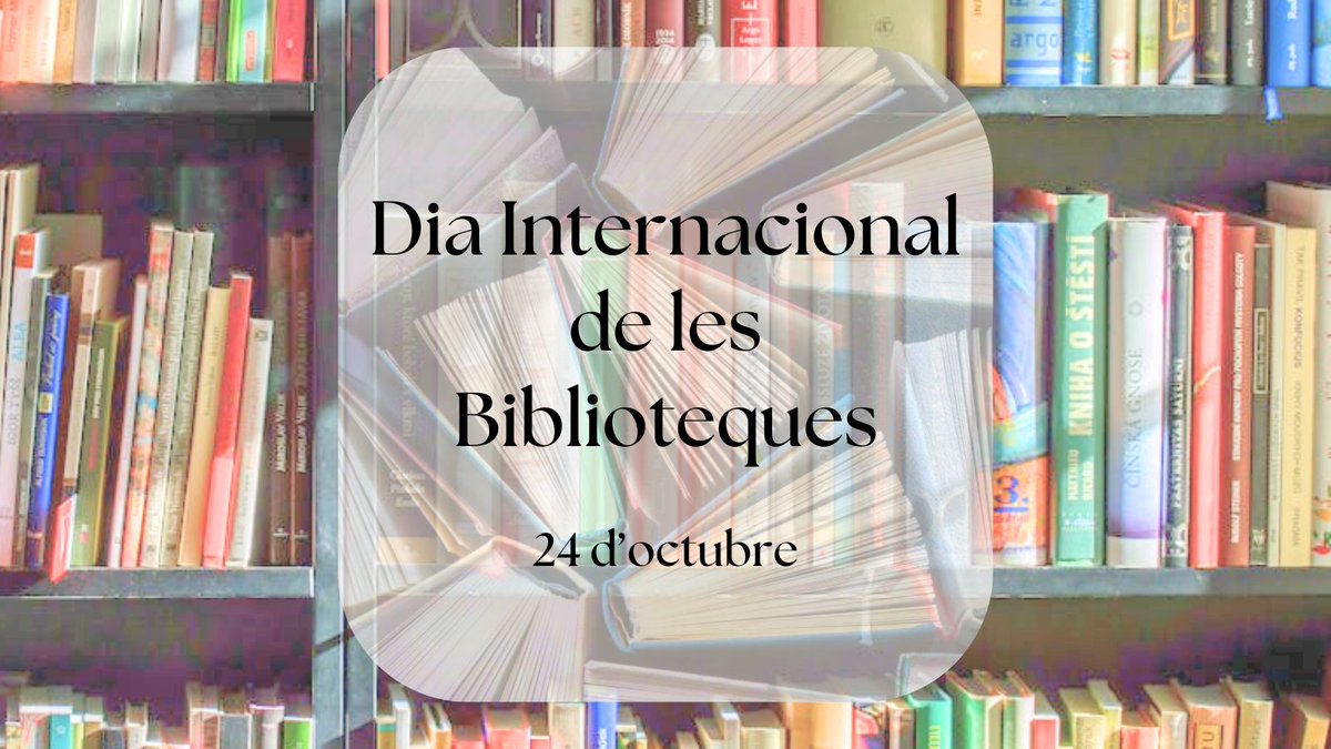 📚Feliç Dia Internacional de les Biblioteques! 
En aquesta jornada especial, volem destacar el paper fonamental dels nostres col·legiats/des, que formeu part del personal bibliotecari. Sou el cor i l'ànima de les nostres biblioteques! Gràcies per la vostra dedicació i compromís.