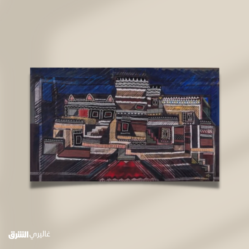 galleryasharq's tweet photo. أبها...خامات مختلفة على القماش من عمل الفنانة #السعودية نبيلة البسام #غاليري_الشرق