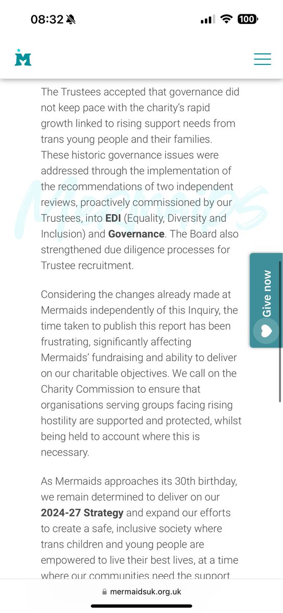 Very happy to learn that the investigation into the charity Mermaids has concluded with no finding of misconduct. 

The Charity Commission confirmed that Mermaids did not provided medical advice or act improperly in their work with children, young people and their families.