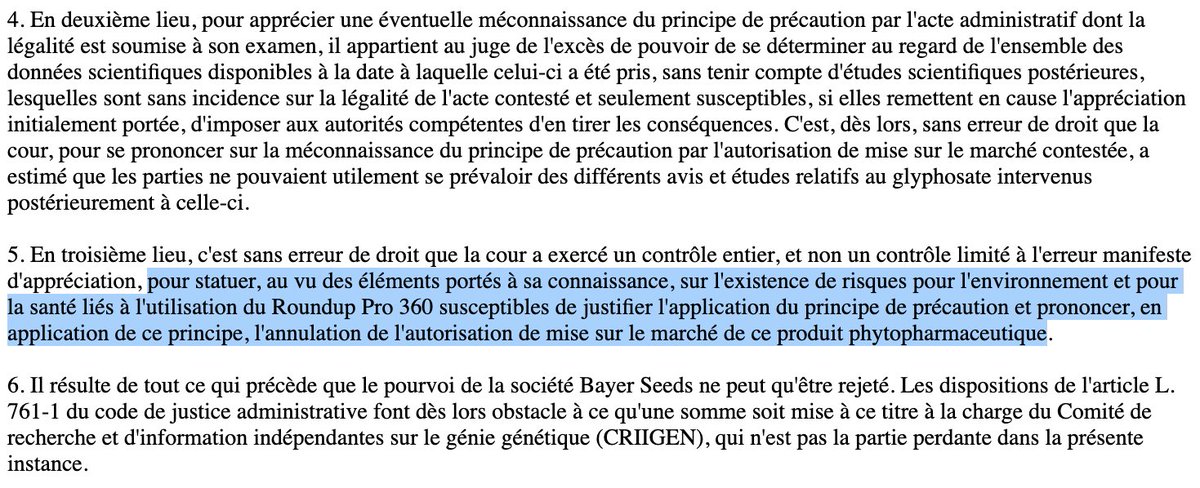 Nicolas Hervieu (@n_hervieu) on Twitter photo Droit à la santé & à un environnement sain : Le <a href="/Conseil_Etat/">Conseil d'État</a> confirme l'annulation de l'autorisation de mise sur le marché du « Roundup Pro 360 ».
Et ce, au nom du principe (européen) de précaution.
Car ce produit contient du glyphosate.
=> bit.ly/40dwUDb Droit à la santé & à un environnement sain : Le <a href="/Conseil_Etat/">Conseil d'État</a> confirme l'annulation de l'autorisation de mise sur le marché du « Roundup Pro 360 ».
Et ce, au nom du principe (européen) de précaution.
Car ce produit contient du glyphosate.
=> bit.ly/40dwUDb