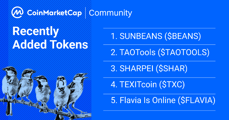 CoinMarketCap's tweet photo. Today's Token Drops 🎯