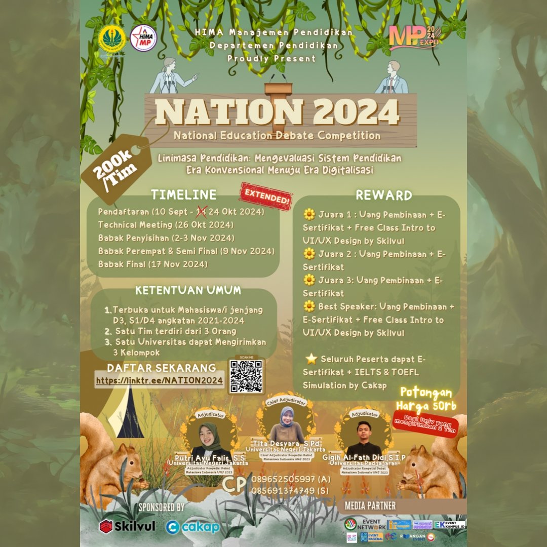 letstudyey's tweet image. YANG MAU IKUT LOMBA DEBAT CUS DAFTAR #lastday nieh 

info selengkapnya: linktr.ee/NATION2024 

#lombadebat #nation #unj #mahasiswa #lombamahasiswa