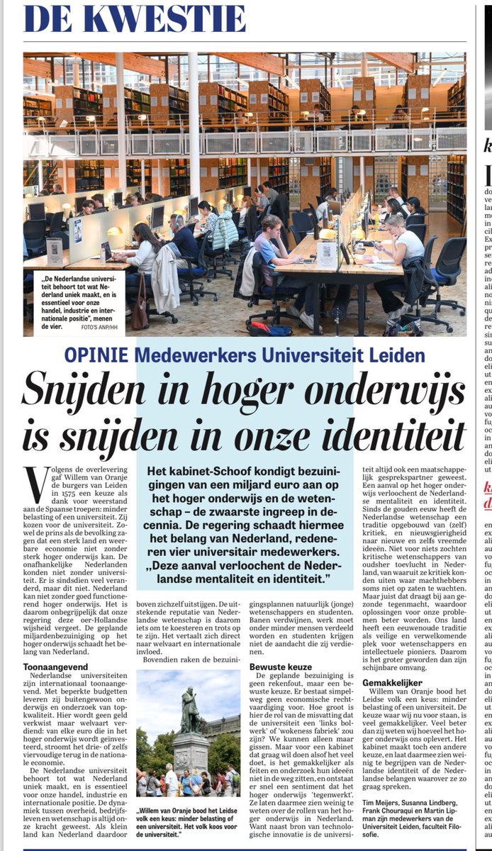 WOinActie (@woinactie) on Twitter photo Opiniestuk vandaag in de Telegraaf van medewerkers <a href="/UniLeiden/">Universiteit Leiden</a>: ‘Snijden in hoger onderwijs is snijden in onze identiteit’ Opiniestuk vandaag in de Telegraaf van medewerkers <a href="/UniLeiden/">Universiteit Leiden</a>: ‘Snijden in hoger onderwijs is snijden in onze identiteit’