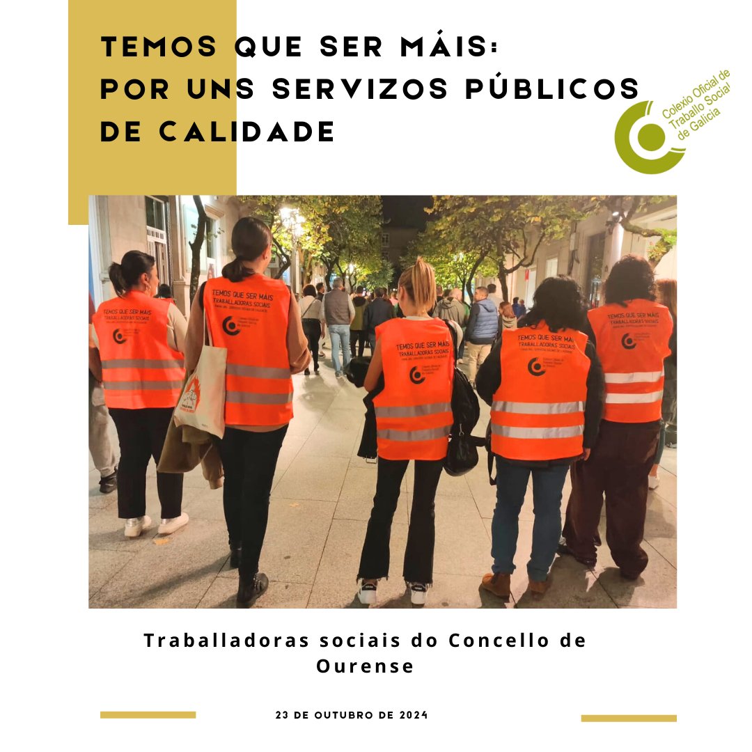 COTSdeGalicia's tweet image. 🔊 O COTSG apoia ás traballadoras sociais do Concello de Ourense na súa loita por estabilidade laboral e uns servizos públicos de calidade. Esiximos o cumprimento dos acordos pactados en 2022. ¡Máis traballadoras sociais son necesarias! 🦺👩‍⚕️  #ServizosSociais #Ourense